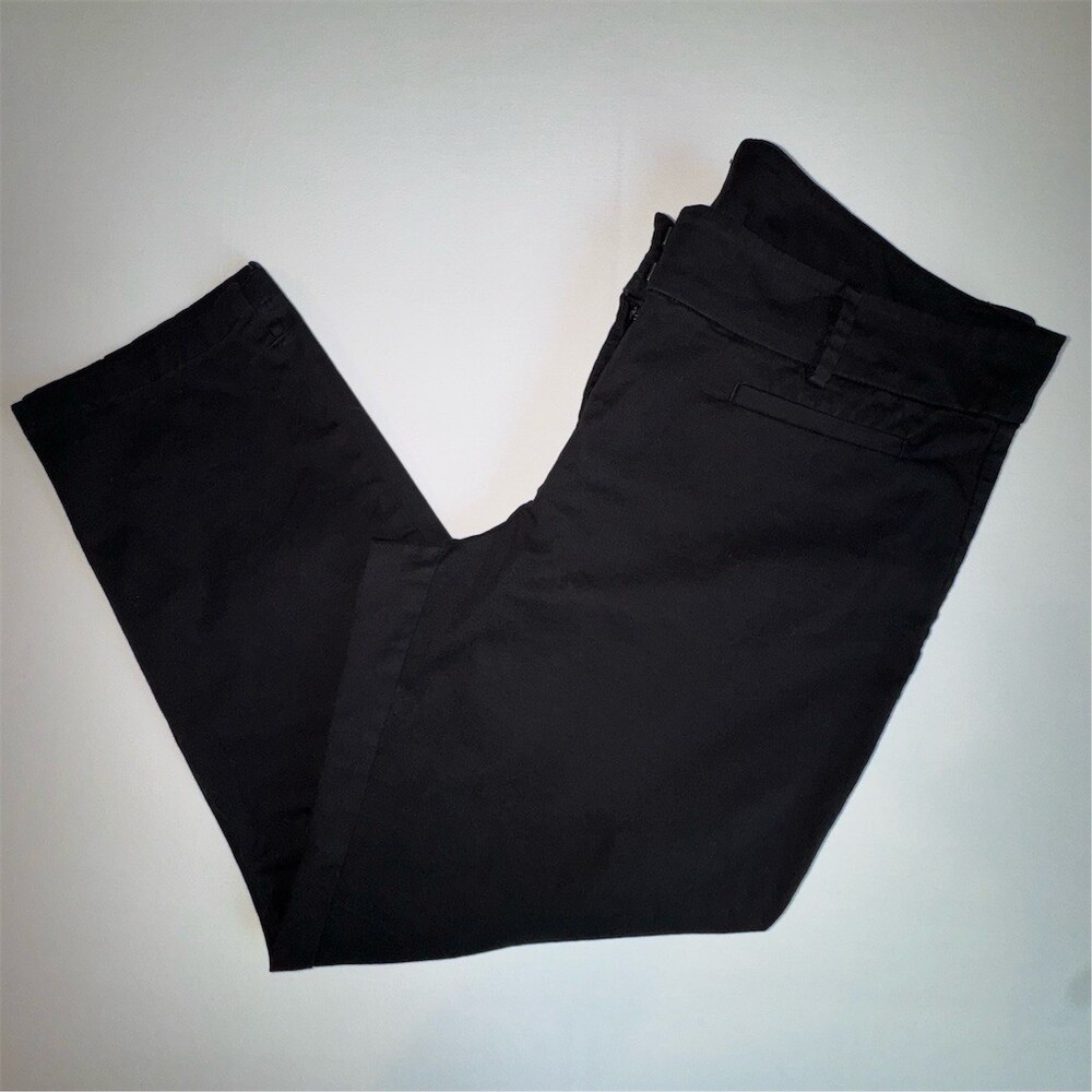 Ann Taylor Cambridge Crop Ankle Pants Womens Size 12 Black Straight Leg Slacks